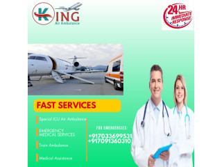 Pick Hi-Tech ICU-capableAir Ambulance Service in Bagdogra by King with Immediate Patient Rescue