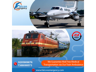 Falcon Train Ambulance in Patna provides a bed-to-bed transportation service