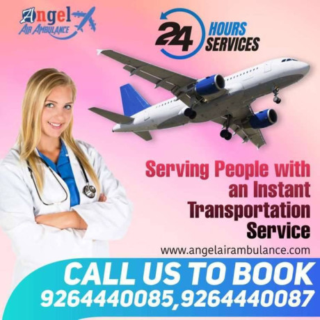 air-ambulance-from-varanasi-by-angel-with-comprehensive-bed-to-bed-facilities-big-0