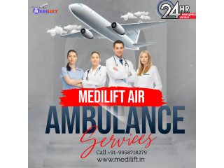 Book the Finest Air Ambulance Service in Hyderabad by Medilift with Stretcher Facilities