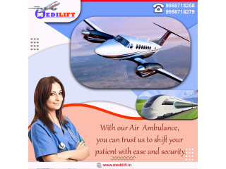 Medilift High Facility Air Ambulance Services from Guwahati to Delhi