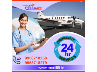 Get Air Ambulance Service in Siliguri by Medilift with a highly Skilful Medical Crew
