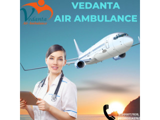 Vedanta Air Ambulance service in Kanpur with Full Life Support Treatments