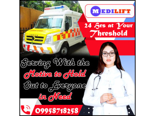 Medilift Ambulance in Mahendru, Patna with Most Advanced Medical Equipments