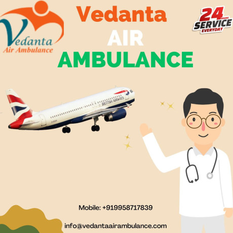 vedanta-air-ambulance-service-in-bagdogra-with-standard-medical-aid-big-0