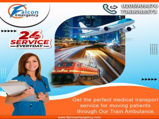 Use Affordable Train Ambulance in Guwahati with ICU Setup by Falcon Emergency