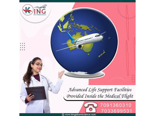 Use Air Ambulance Service in Visakhapatnam by King with Proficient Healthcare Squad