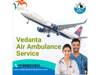 Vedanta Air Ambulance Service in Udaipur with Best Medical Tool