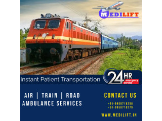 Medilift Train Ambulance Service in Guwahati with a Highly Qualified Medical Team