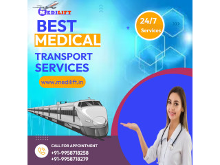 Medilift Train Ambulance Service in Patna with All Basic Medical Tools