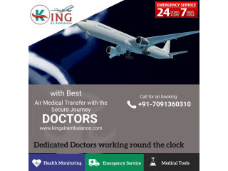 Get Air Ambulance Service in Ahmadabad by King with Compact Therapeutic Squad